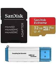 SanDisk 32GB Memory Card Extreme Works with GoPro Hero 7 Black, Silver, Hero7 White UHS-1 U3 Micro SDXC Bundle with Everything But Stromboli 3.0 Micro/SD Card Reader