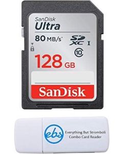 SanDisk 128GB SDXC SD Ultra Memory Card Works with FujiFilm FinePix XP120, XP130, XP140 Underwater Digital Camera (SDSDUNR-128G-GN6IN) Bundle with (1) Everything But Stromboli Card Reader