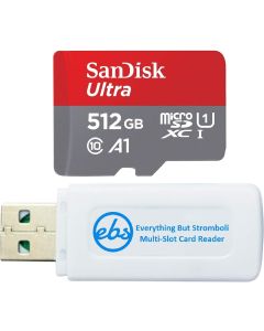 SanDisk 512GB Ultra microSDXC UHS-I Memory Card Works with Samsung Tab A7 Lite, Tab S7 FE, S7 FE 5G Tablet (SDSQUA4-512G-GN6MN) Bundle with (1) Everything But Stromboli SD & SDXC Memory Card Reader