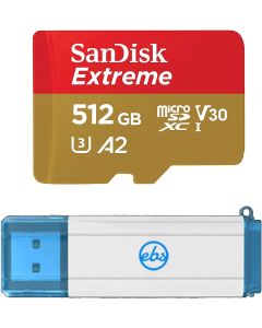 SanDisk 512GB Micro Extreme Memory Card for Samsung Phone Works with Galaxy S20, S20+, S20 Ultra, S20 FE 5G (SDSQXA1-512G-GN6MN) Bundle with (1) Everything But Stromboli 3.0 SDXC & MicroSD Card Reader