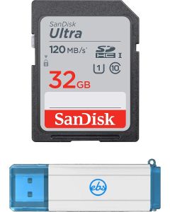 SanDisk 32GB Ultra SDHC Memory Card Works with Kodak PIXPRO Astro Zoom AZ252, AZ251, AZ401 Camera UHS-I Class 10 (SDSDUN4-032G-GN6IN) Bundle with Everything But Stromboli 3.0 Memory Card Reader