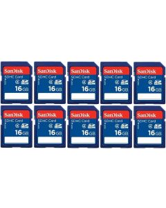 Lot of 10 SanDisk 16GB SD SDHC Class 4 Flash Memory Camera Card SDSDB-016G-B35 Pack + SD/TF USB Card Reader