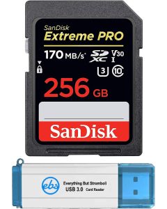 SanDisk 256GB SDXC Extreme Pro Memory Card Works with Sony Alpha a7 III Mirrorless Camera 4K V30 (SDSDXXY-256G-GN4IN) Plus (1) Everything But Stromboli (TM) 3.0 SD/Micro Card Reader
