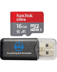 Sandisk Ultra micro SDHC Micro SD UHS-1 TF Memory Card 16GB 16G Class 10 works with Samsung GALAXY S5 w/ Everything But Stromboli Memory Card Reader